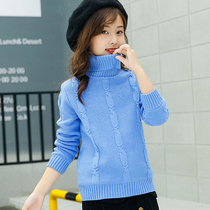 Girls sweater turtleneck bottoming shirt children boy pullover sweater cotton plus velvet thickening 2020 new style