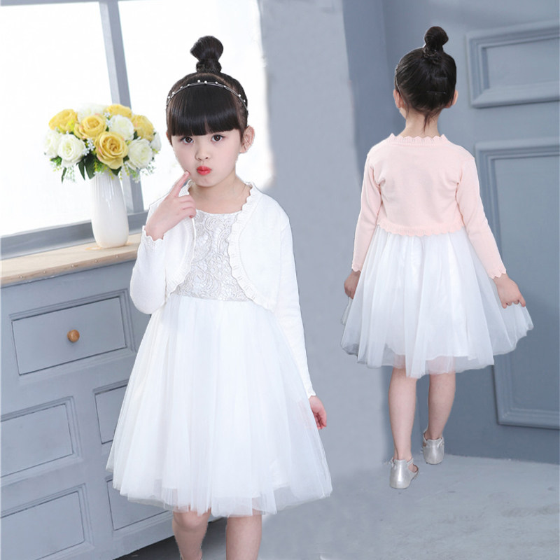 2022 Girls Knitted Sweater Shawl Spring and Autumn Baby Vest Thin Section Cotton Children's Air-Conditioned Sweater Big Children's Coat