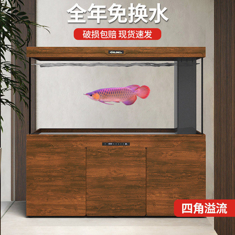 Ultra-white glass red dragon tank medium and large living room fish tank home under the filter aquarium free underwater filter fish tank