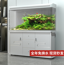 Xilong fish tank living room small household ultra-white glass lazy person free water change large hot curved vertical square aquarium