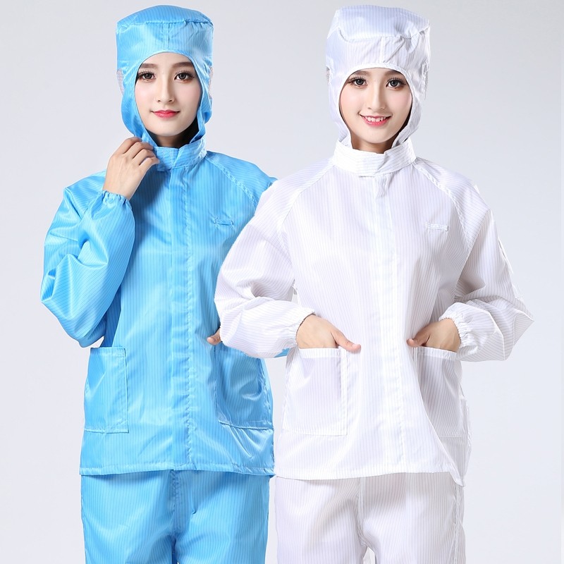 Anti-static split suit Hood dustproof clean blue overalls white spray paint dust-free clothing purification protective clothing