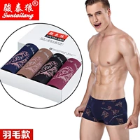 4 món quà đóng hộp đồ lót nam boxer quần cotton cotton thể thao thoáng khí trẻ trung eo bốn góc phiên bản Hàn Quốc quần lót lọt khe xẻ đũng