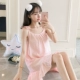 Bộ đồ ngủ nữ Summer Cotton Sexy Sling Hàn Quốc Sinh viên tươi ngọt ngào Dễ thương Dịch vụ tại nhà Áo ngủ Nữ Summer Belt Ngực Pad váy ngủ 2 dây