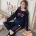Flannel pyjama tay áo dài mùa thu và mùa đông san hô lông cừu Hàn Quốc dịch vụ nhà dày và ngọt ngào đáng yêu có thể được mặc đồ bộ nam Bên ngoài ăn mặc