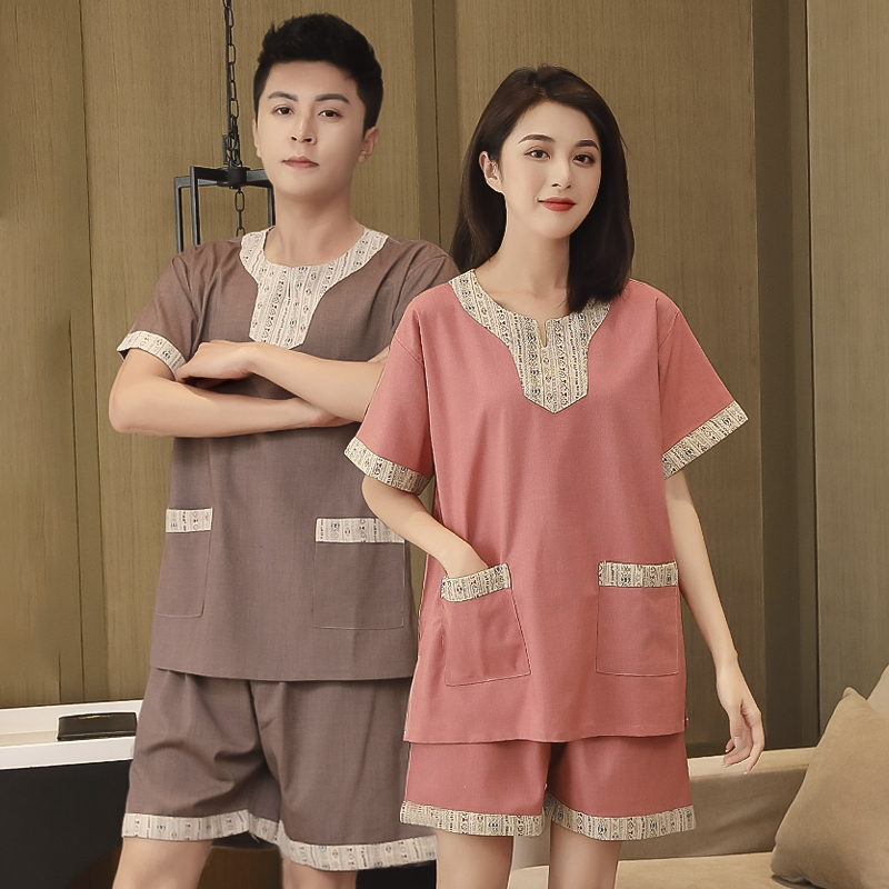 Sweat steamed men's and women's castor bathrobes Han steamed women's clothes couples wear cotton sauna clothes large size plus fat high-end bathrobes