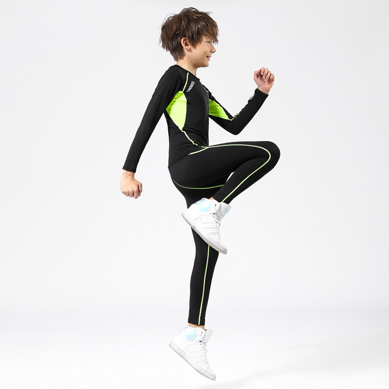 Children's sports suit tights long sleeves autumn and winter elastic quick-drying breathable running training basketball base fitness clothes