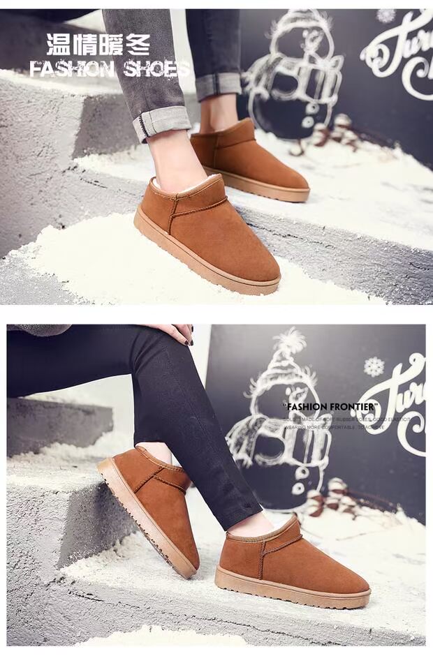 Giày tuyết mùa đông cho nam Giày bốt cotton ngắn Giày nam xu hướng cộng với giày nhung ấm áp của cotton hoang dã để giúp giày nam giầy mọi