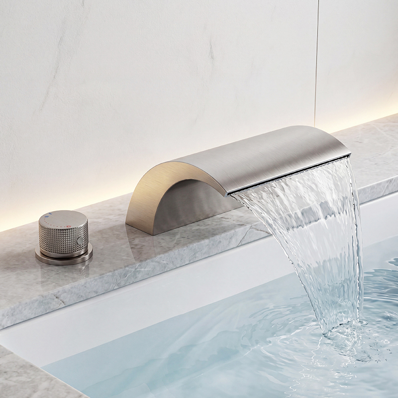 Minimalist Single-Handle Waterfall Faucet Brushed Basin Faucet Hot and Cold Water Bathtub Waterfall Faucet Minimalist Single-Handle Waterfall Faucet Brushed Basin Faucet Hot and Cold Water Bathtub Waterfall Faucet
