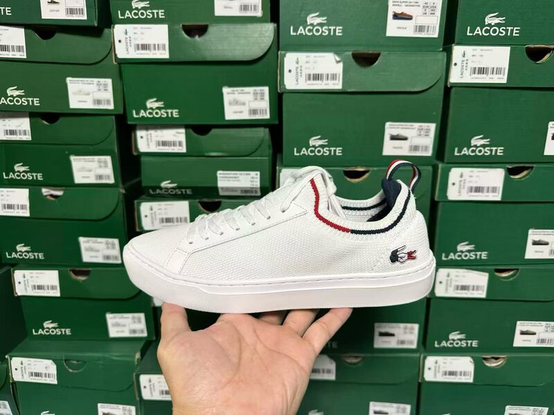 Lacoste French Crocodile Low-Top Casual Trendy Men's Sneakers White Shoes Mesh Shoes Sock Shoes Sports Shoes