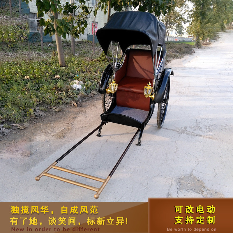 Antique manpower can electric rickshaw wedding photography sightseeing tour pull coach hotel display single rickshaw