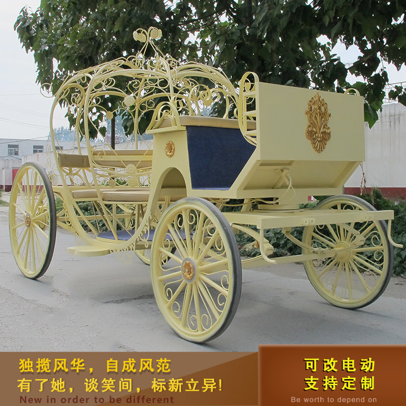 Pumpkin carriage Romantic Cinderella pumpkin carriage Wedding carriage supplies Film and television stage display props