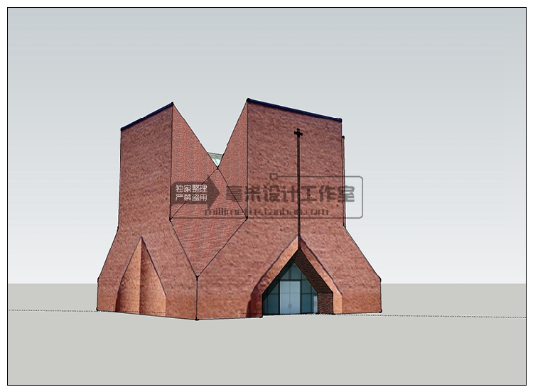 DB08150 大师作品 著名建筑 SU模型 萨伏伊流水别墅 sketchup建...-6