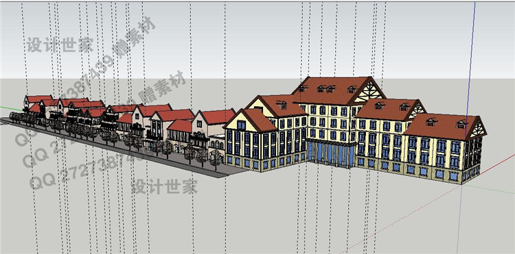 DB10111商业步行街中欧式复古英式少数民族方案su精细模型-13