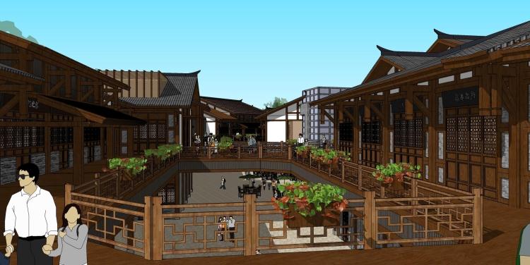 DB08310川西建筑风格木结构商业古街中式古建民宿客栈方案...-8