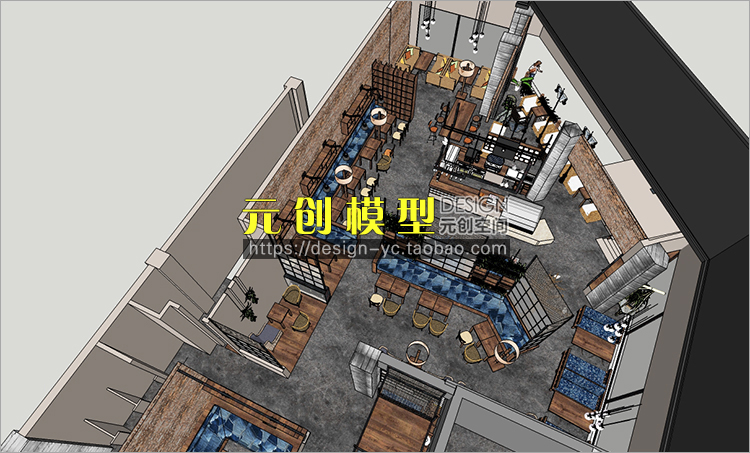 YC0005 SU场景模型草图大师模型室内3d模型Sketchup组件素材库L...-2