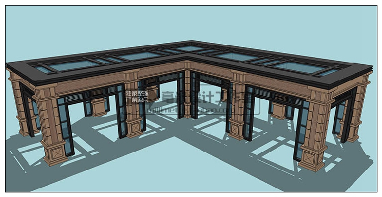DB08250凉亭子廊架SU模型中式欧式古建园林sketchup建筑景观构...-19