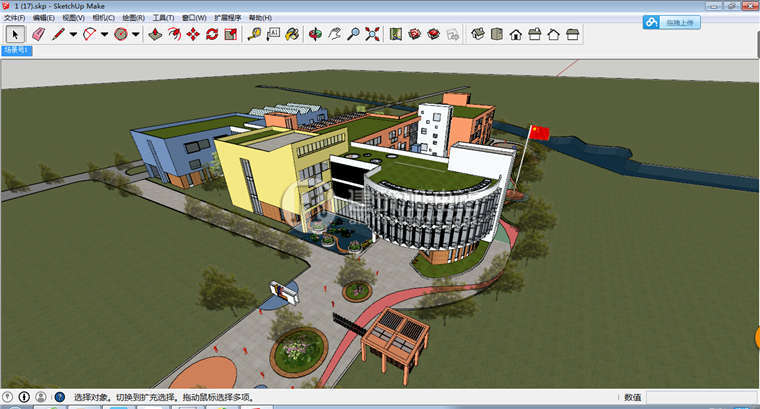 SU013【SU草图大师模型】幼儿园学校建筑设计精细sketchup模...-7