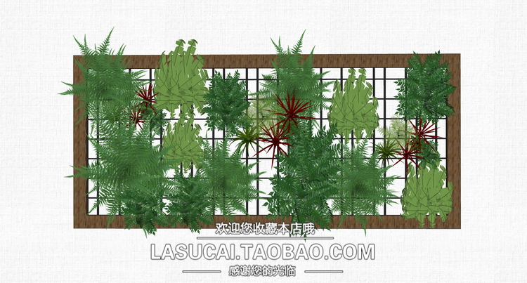 R227景观园林垂直绿化花架su模型sketchup室内植物绿植su家...-1