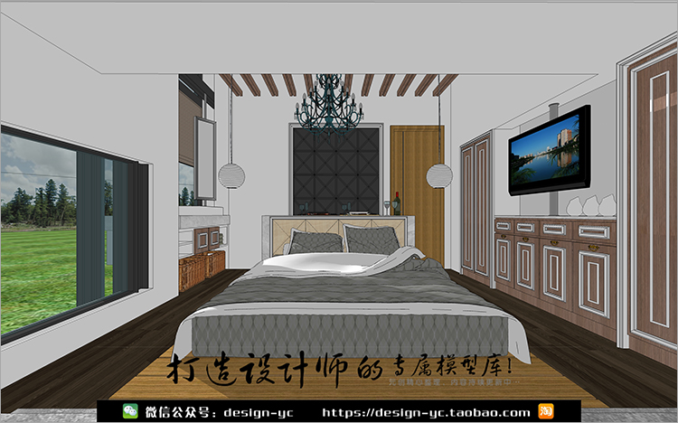 YC0053 SU场景模型草图大师模型室内3d模型Sketchup组件素材库...-4
