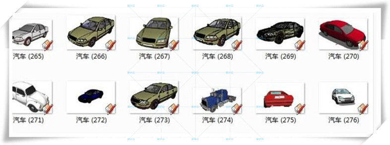 SJ049SU模型汽车轿车货车自行车船飞机交通工具SketchUp模型-10