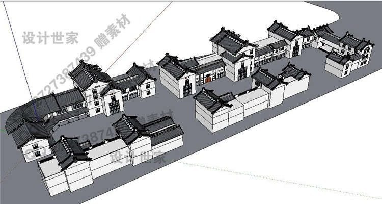 DB10111商业步行街中欧式复古英式少数民族方案su精细模型-7