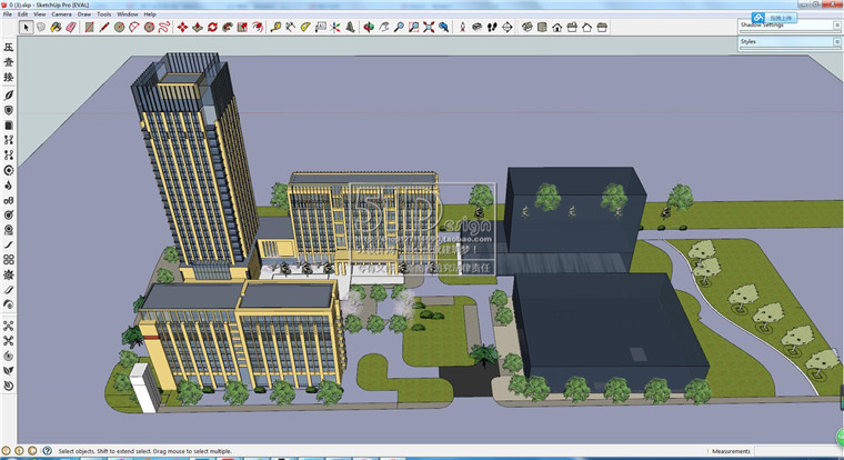 SU00007单身公寓套房住宅楼宿舍精品公寓楼su模型sketchup草...-3