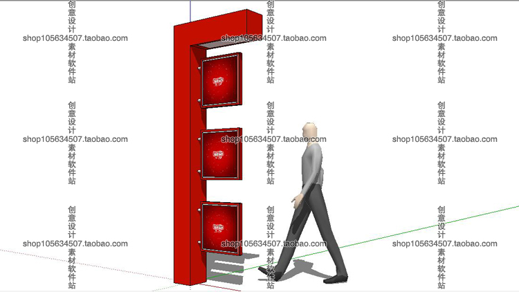 DB08079 su草图大师交通指示标识牌单体模型Sketchup室外景观...-6