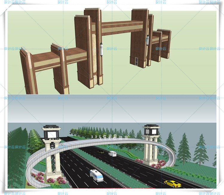 SJ022小区大门/门卫/入口/欧式/现代景观合集SU模型-32