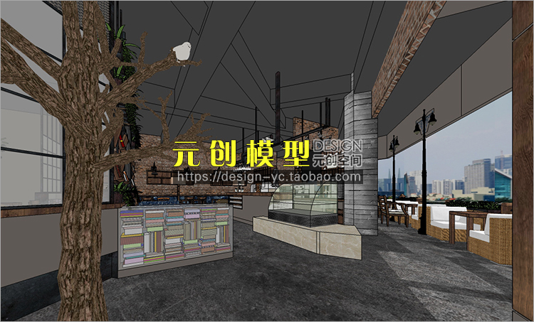 YC0005 SU场景模型草图大师模型室内3d模型Sketchup组件素材库L...-6