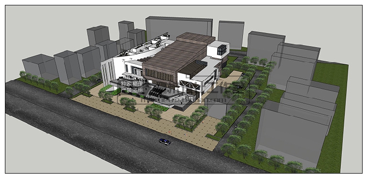 DB08237 电影院剧场SU模型 剧院音乐厅礼堂现代欧式 sketchup建...-8