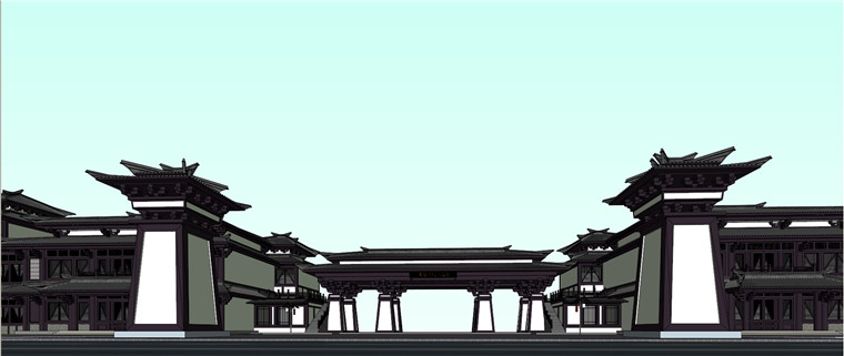 SU00194 SU汉代商业街仿古建筑方案设计资源素材sketchup-2