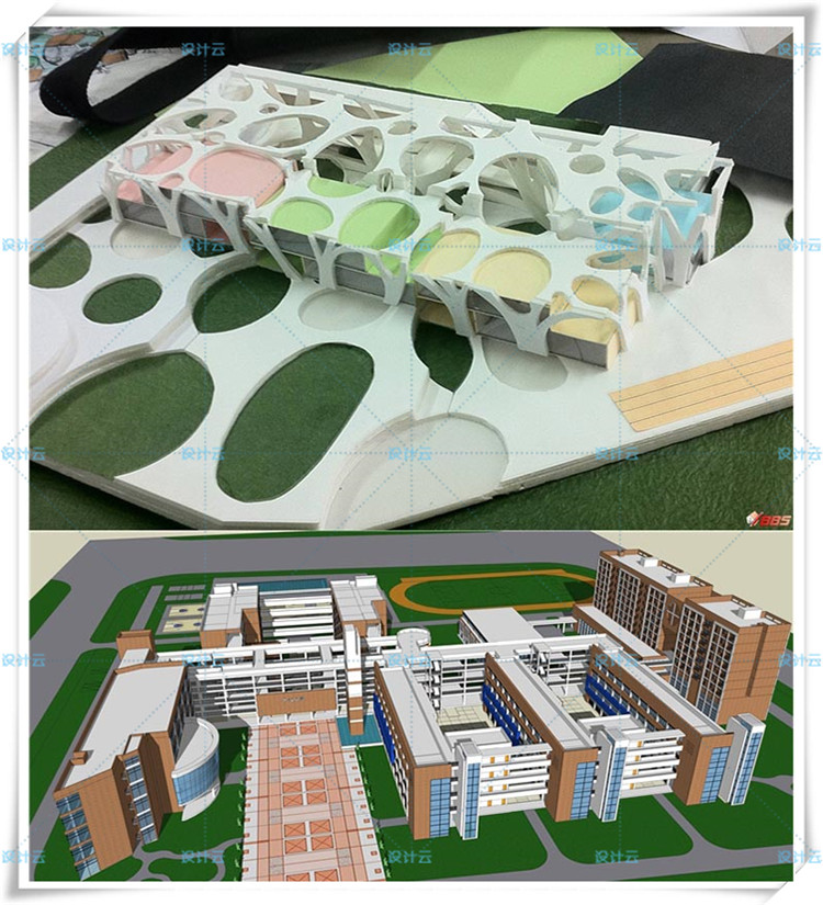 SJ021大学/中学/小学/学校建筑校园SU模型/教学楼/实验楼-13