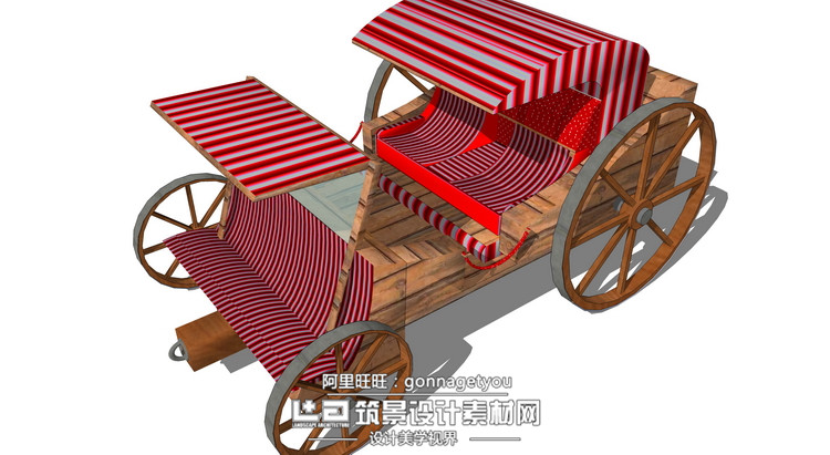 DB00928马车人力车欧式风格su模型草图大师模型设计sketchup图...-10