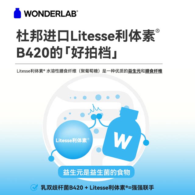 Wonderlab Small Blue Bottle B420 Probiotic Slimming Bacteria Weight Management 80 Bottles Flagship Store Genuine Product