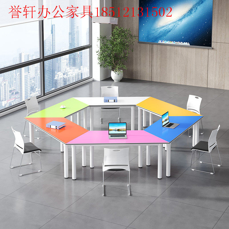 Group Coaching Splicing Trapezoidal Combination Training Table Fine Art Painting Table Elementary School Students Desks Young Children's Care Desk