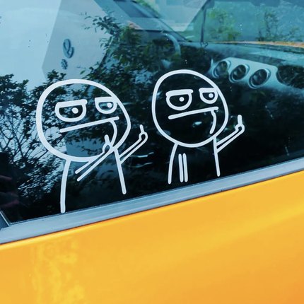 Despise the long light storm away comic cartoon sticker closing the remarkable light car sticker in the modified car fingertips Tesla tail tail sticker