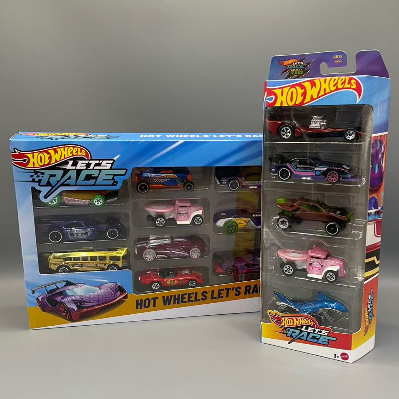 Mattel Style Racing Cars, Hot Little Sports Cars, Five-Pack with Ten-Pack Alloy Car Model Set