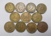Hong Kong 5-cent copper coin 1949-1978 11-year-old five-cent copper coin