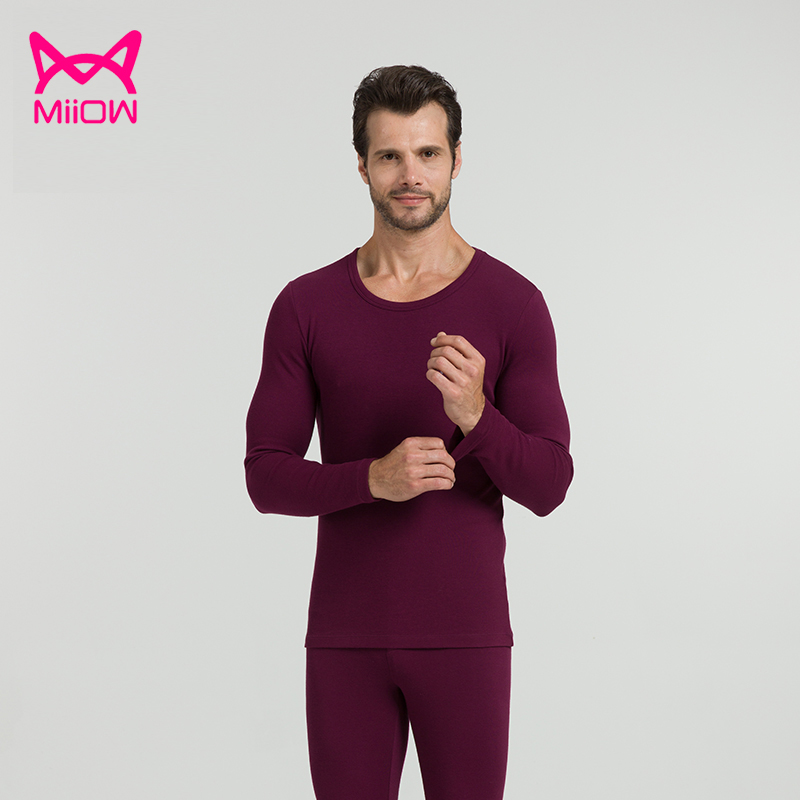 Catman ấm đồ lót bộ mens và womens mùa xuân và mùa thu Mondale bông vài đơn lớp quần quanh cổ áo mùa thu được thiết lập.