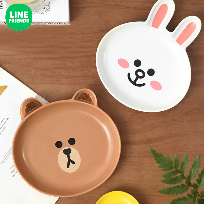 LINE Brown Bear Cartoon Creative Personality Water Dumplings Ceramic With Vinegar Sauces Dumplings Cute Home Breakfast Dishes