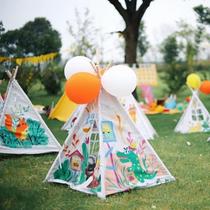 Childrens tent handmade small tent triangle game house graffiti outdoor activities baby blank Z white hand painting