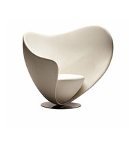 Modern designer bowl shape leisure chair FRP soft bag fabric rotating chair Heart-shaped wine glass Light luxury single chair