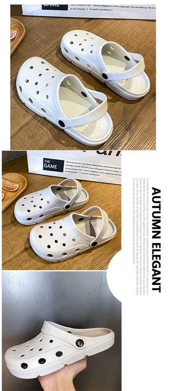 Giày Croc cho nữ, phong cách mùa hè, đế dày Bao Đầu, dép đôi thoáng khí, dép phòng mổ chống trượt cho nam