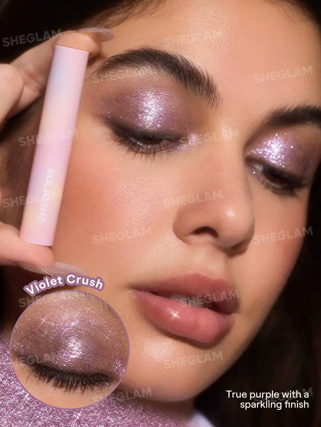 «Какое-то пятнышко» тени для глаз Sheglam Jelly Eyeshadow Rosy Gem/Lilac Luster
