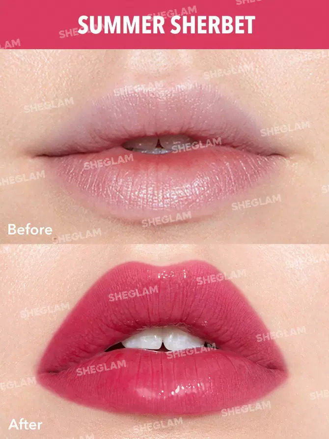 Sheglam Glow Addict Lip Glaze 2 Shades Peach Juice - Taobao product photo 4