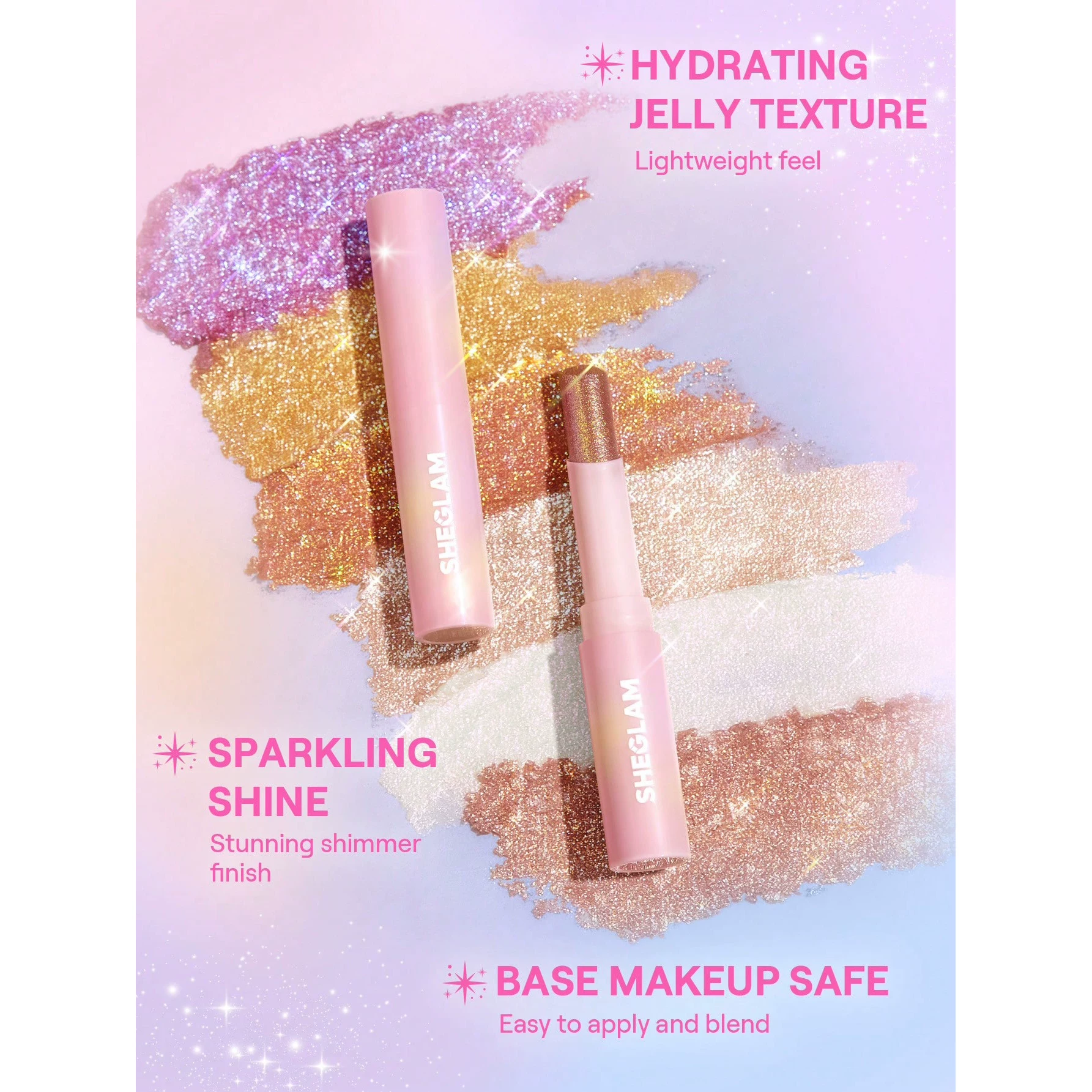 «Какое-то пятнышко» тени для глаз Sheglam Jelly Eyeshadow Rosy Gem/Lilac Luster