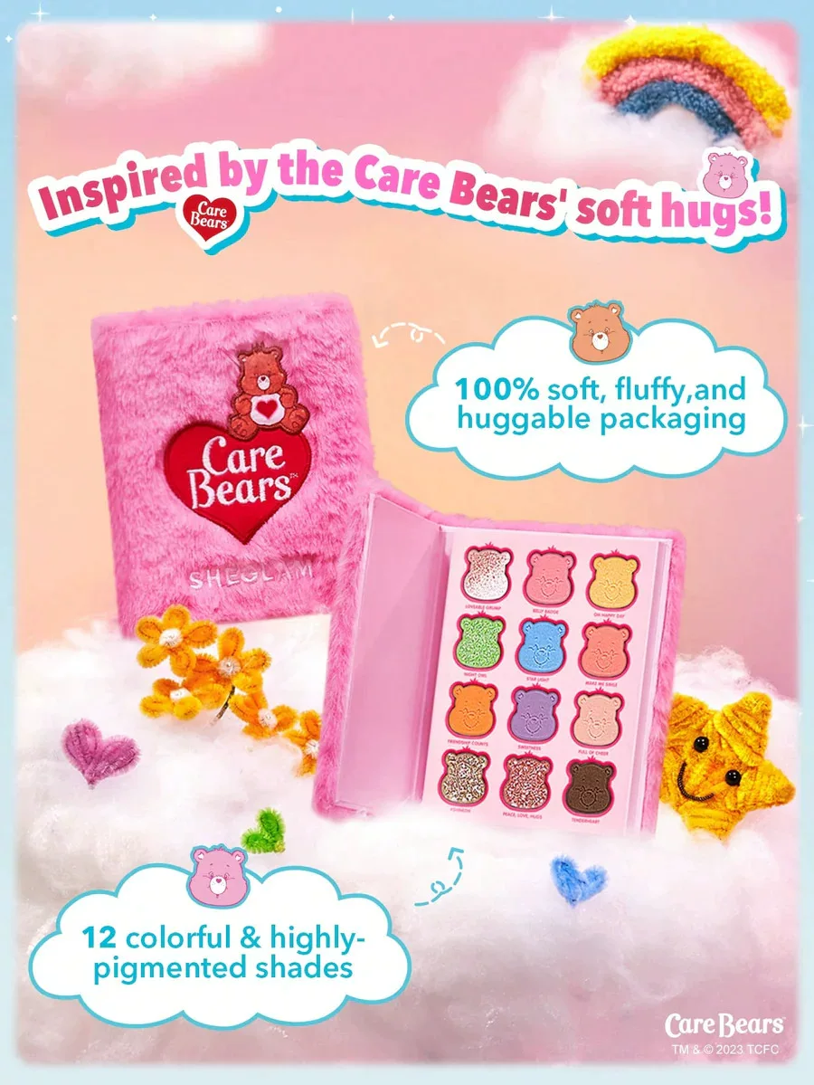 «Готовый запас» Палетка теней для век и глосс для губ Sheglam Care Bears Joint Eyeshadow Palette Lip Glaze Set Blush