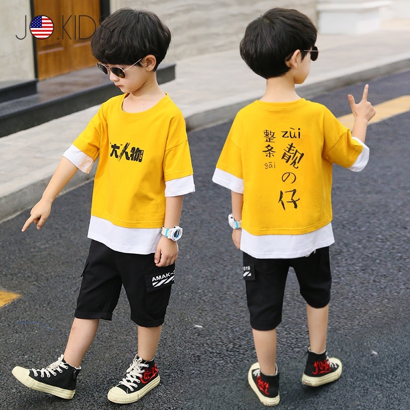 The box JO Boys Summer Set 2022 new Korean Yanai Pie in the handsome short sleeves two tides