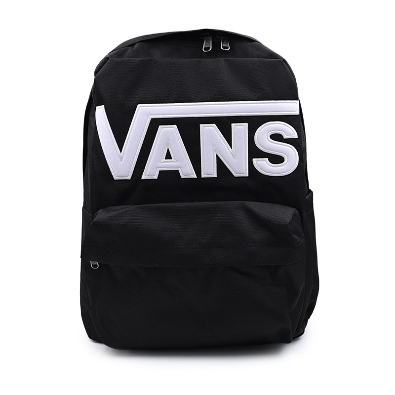 Vans Men's and Women's Couple Backpacks Black Classic Logo Large Capacity School Bag Vn000H4Zblk