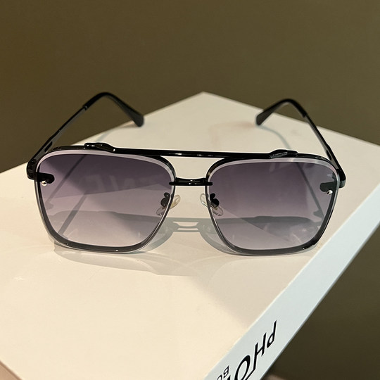 2023 new transparent blue sunglasses for men, anti-UV glare sunglasses for driving, versatile travel trend